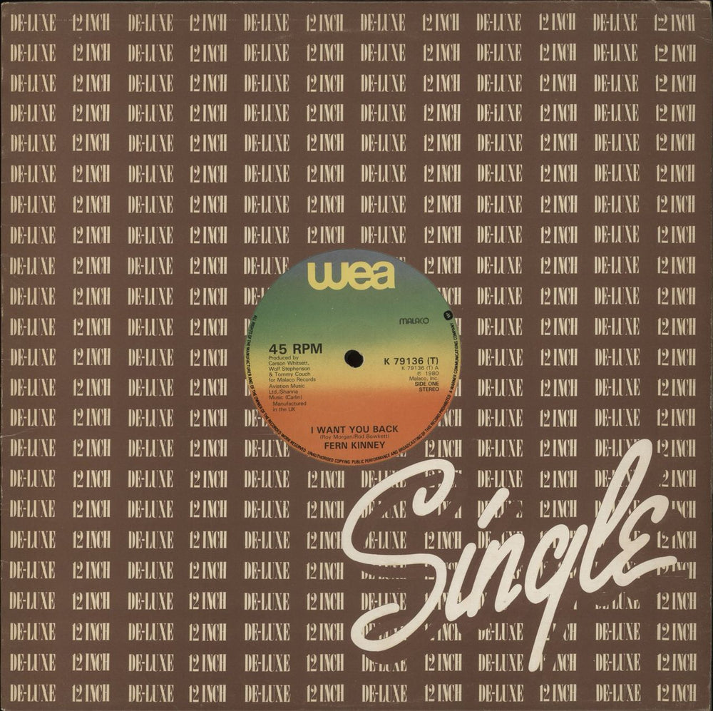 Fern Kinney I Want You Back UK 12" vinyl single (12 inch record / Maxi-single) K79136(T)