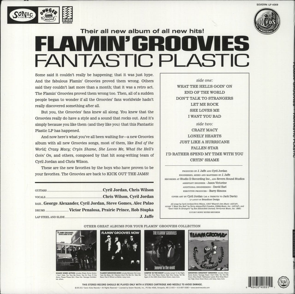 Flamin' Groovies Fantastic Plastic US vinyl LP album (LP record) 649435406911