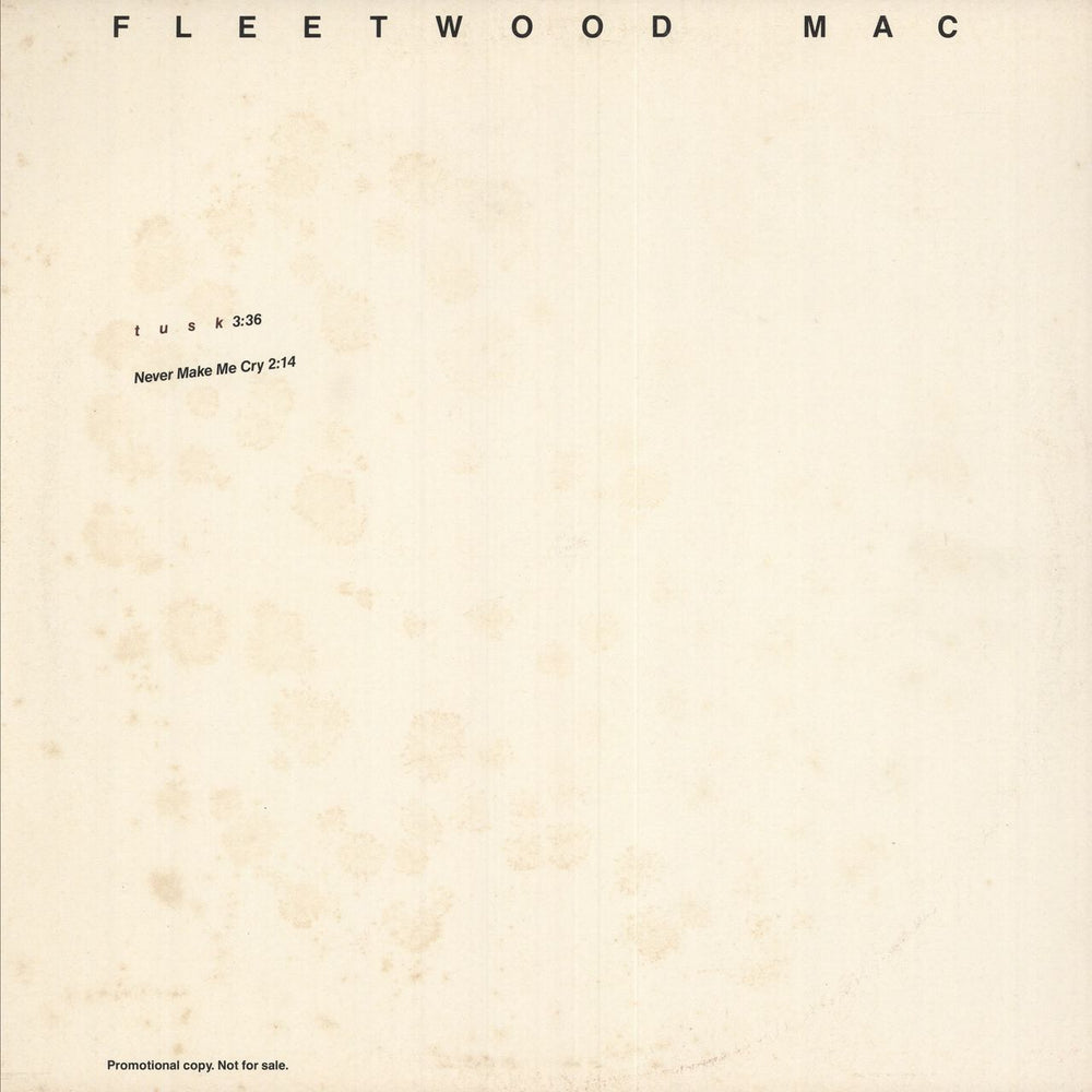 Fleetwood Mac Tusk + title sleeve US Promo 12" vinyl single (12 inch record / Maxi-single) PRO-A-831