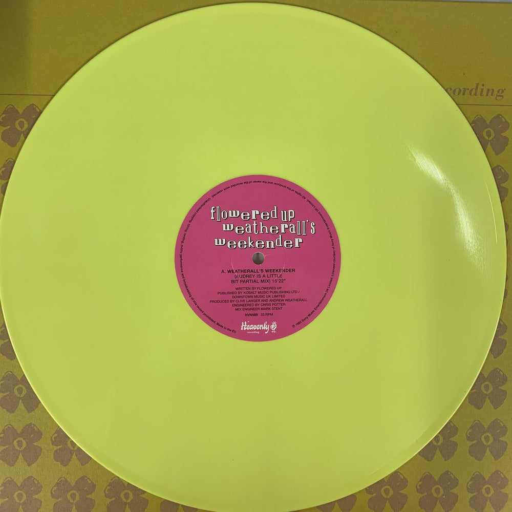 Flowered Up Weatherall's Weekender - Lemon Yellow Vinyl UK 12" vinyl single (12 inch record / Maxi-single) HVN589