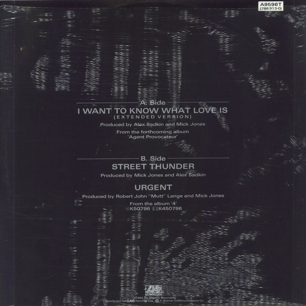 Foreigner I Want To Know What Love Is - Shrink UK 12" vinyl single (12 inch record / Maxi-single)