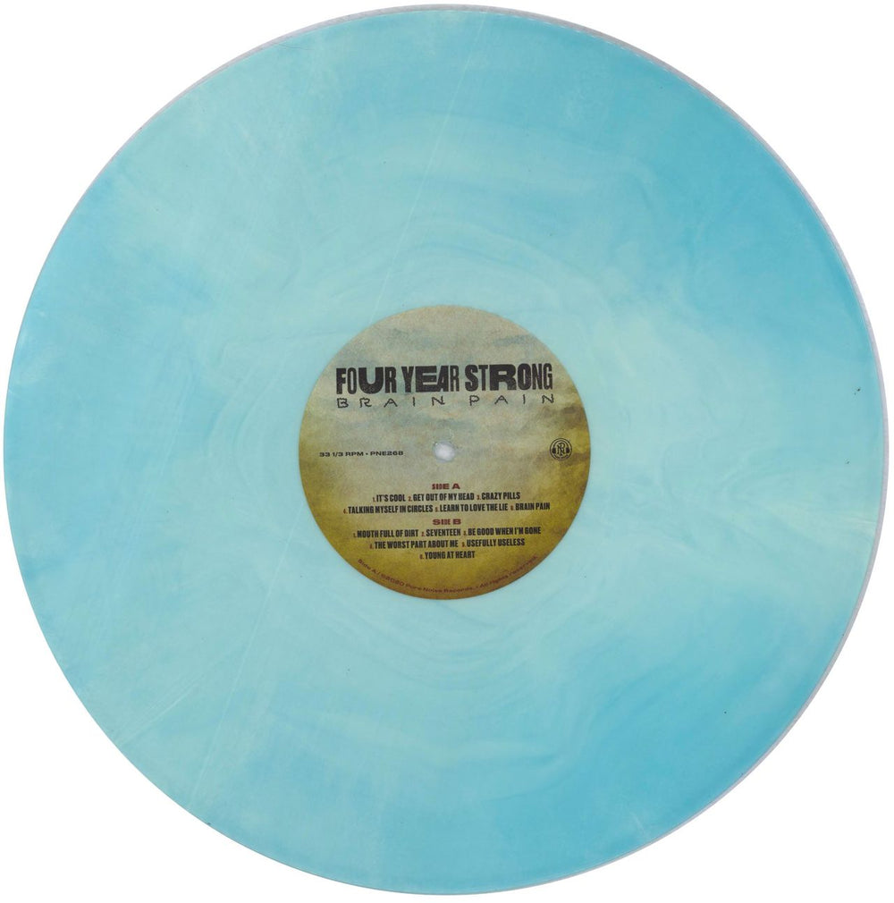 Four Year Strong Brain Pain - Electric Blue 'Bone Galaxy' Vinyl UK vinyl LP album (LP record) IQ4LPBR837463