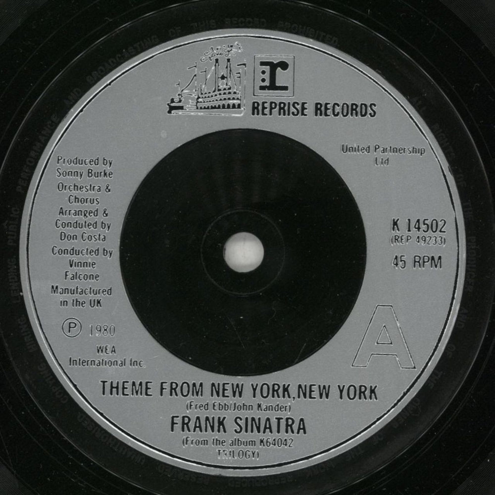 Frank Sinatra New York New York UK 7" vinyl single (7 inch record / 45) FRS07NE358097