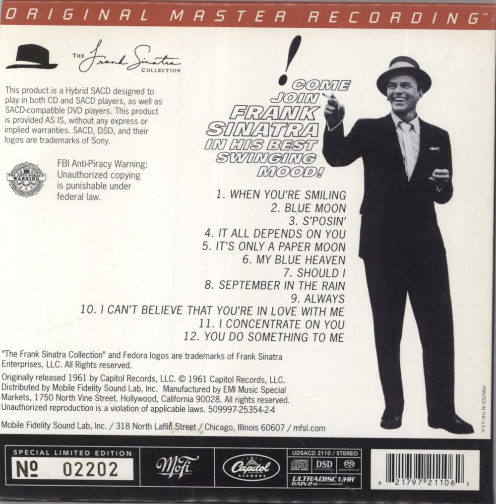 Frank Sinatra Sinatra's Swingin' Session!!! US super audio CD SACD FRSSASI861866