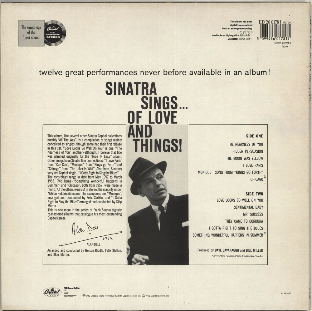 Frank Sinatra Sinatra Sings... Of Love And Things! - stickered p/s UK vinyl LP album (LP record) 5099926017815