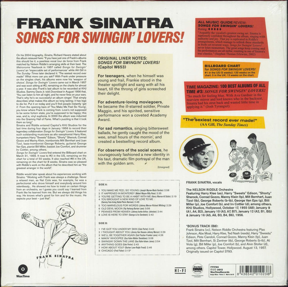 Frank Sinatra Songs For Swingin' Lovers! - 180gm - Sealed UK vinyl LP album (LP record)