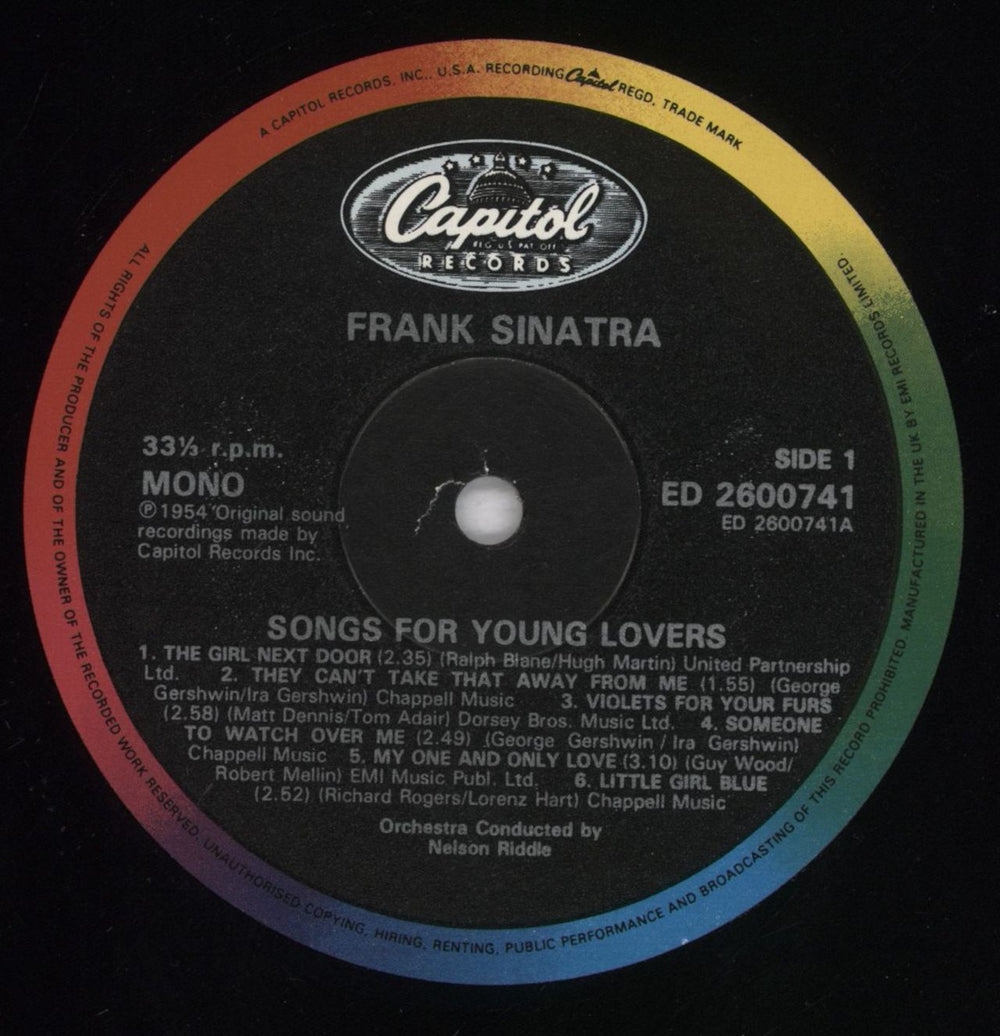 Frank Sinatra Songs For Young Lovers - stickered p/s UK vinyl LP album (LP record) FRSLPSO834106