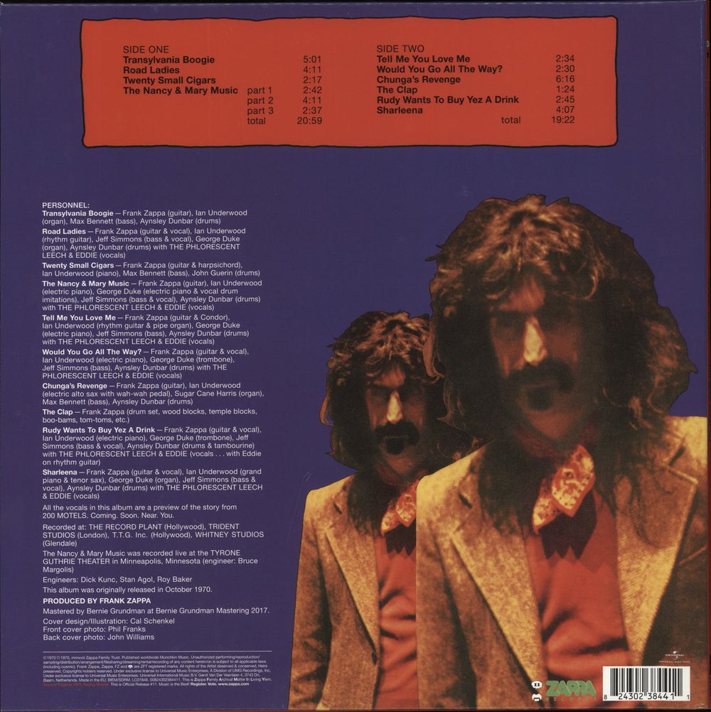 Frank Zappa Chunga's Revenge: Remastered - 180gm UK vinyl LP album (LP record) 824302384411