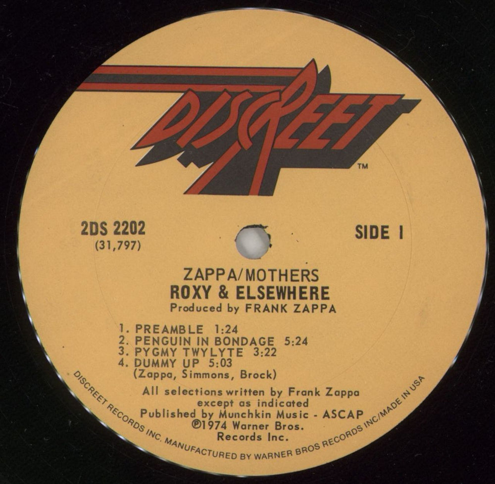 Frank Zappa Roxy & Elsewhere - EX US 2-LP vinyl record set (Double LP Album) ZAP2LRO674480