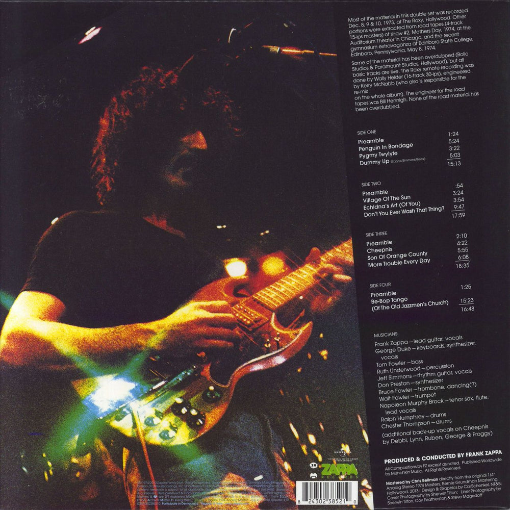 Frank Zappa Roxy & Elsewhere: Remastered UK 2-LP vinyl record set (Double LP Album) 824302385210