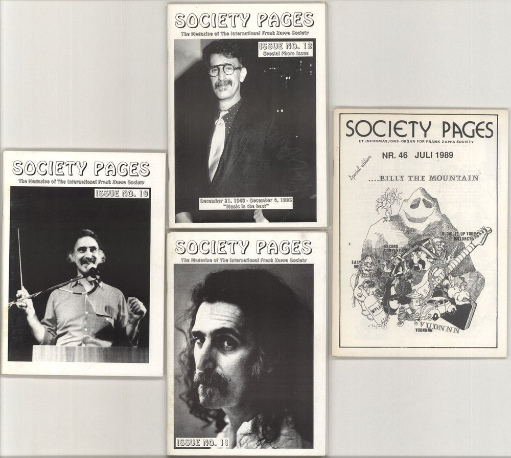 Frank Zappa Society Pages issues 10-12 US book 4 X FANZINES