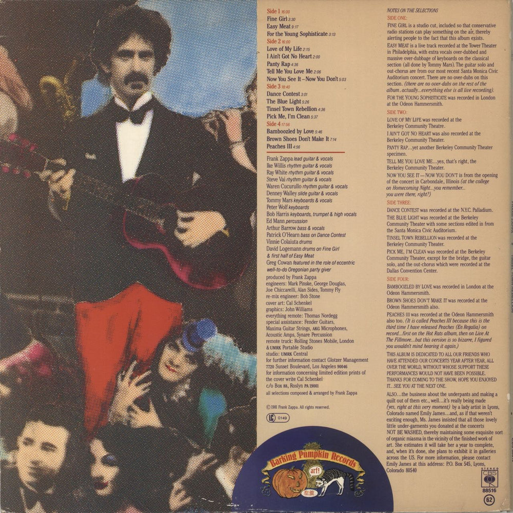 Frank Zappa Tinsel Town Rebellion UK 2-LP vinyl record set (Double LP Album)