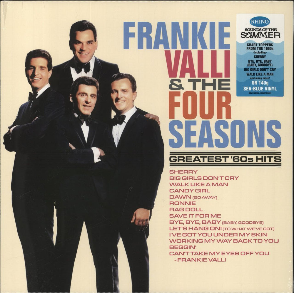 Frankie Valli Greatest '60s Hits - Sea Blue Vinyl - Sealed UK vinyl LP album (LP record) RCV1726454