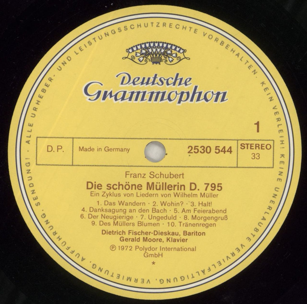 Franz Schubert Schubert: Die Schöne Müllerin German vinyl LP album (LP record) FT2LPSC859602