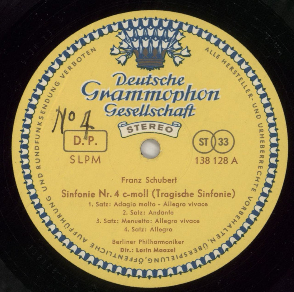 Franz Schubert Schubert: Symphony No. 4 In C Minor "Tragic" / Symphony No. 8 In B Minor "Unfinished" German vinyl LP album (LP record) FT2LPSC860504