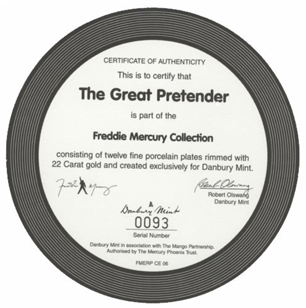 Freddie Mercury The Great Pretender UK memorabilia MERMMTH433784