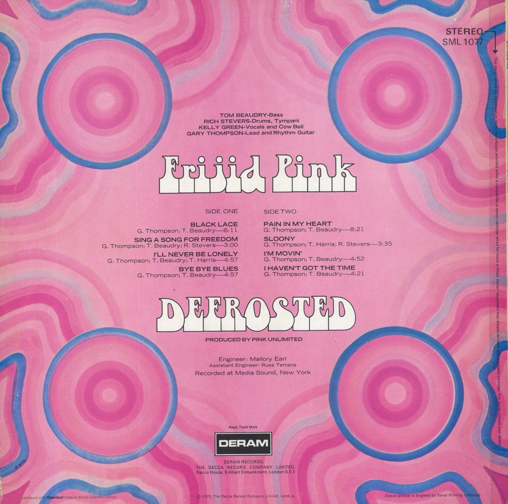 Frijid Pink Defrosted - VG UK vinyl LP album (LP record)