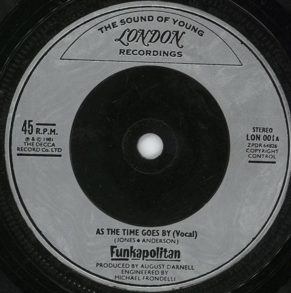 Funkapolitan As Time Goes By - Inj UK 7" vinyl single (7 inch record / 45) FKA07AS587221