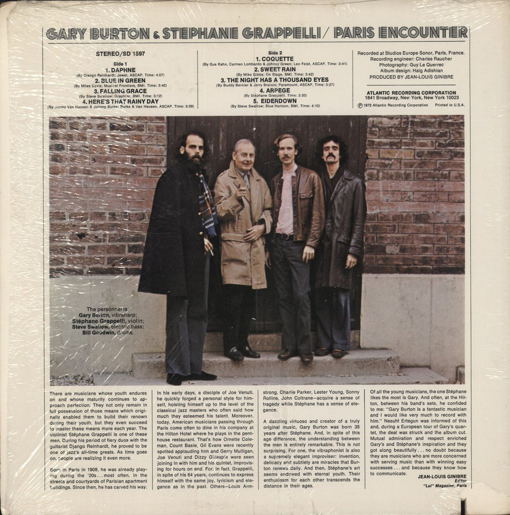Gary Burton Paris Encounter US vinyl LP album (LP record)