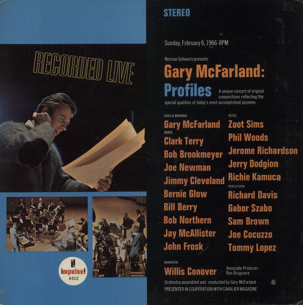 Gary McFarland Profiles - 2nd US vinyl LP album (LP record) A-9112