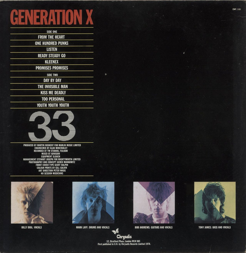 Generation X Generation X - Top Opening Sleeve - EX UK vinyl LP album (LP record)
