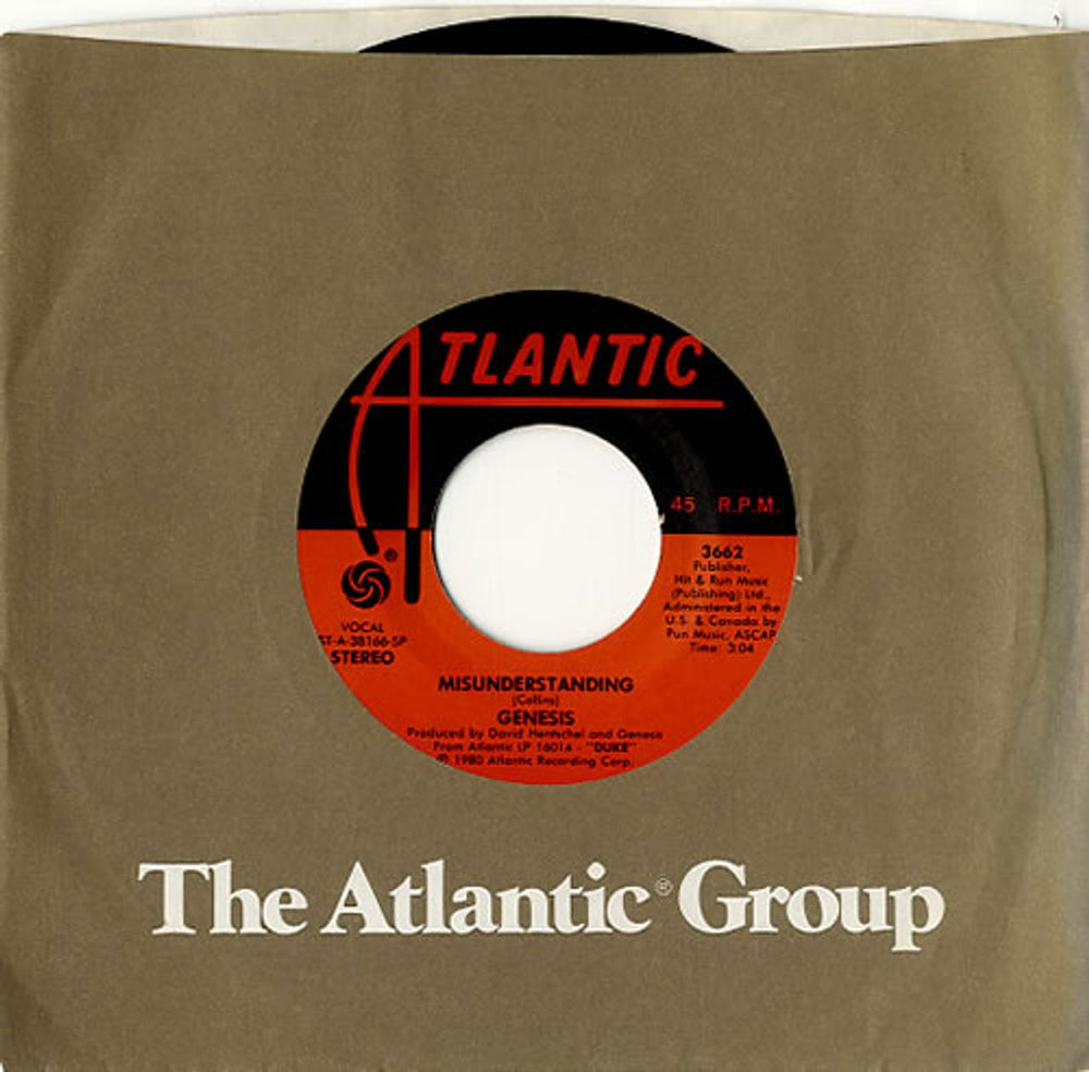 Genesis Misunderstanding US 7" vinyl single (7 inch record / 45) 3662