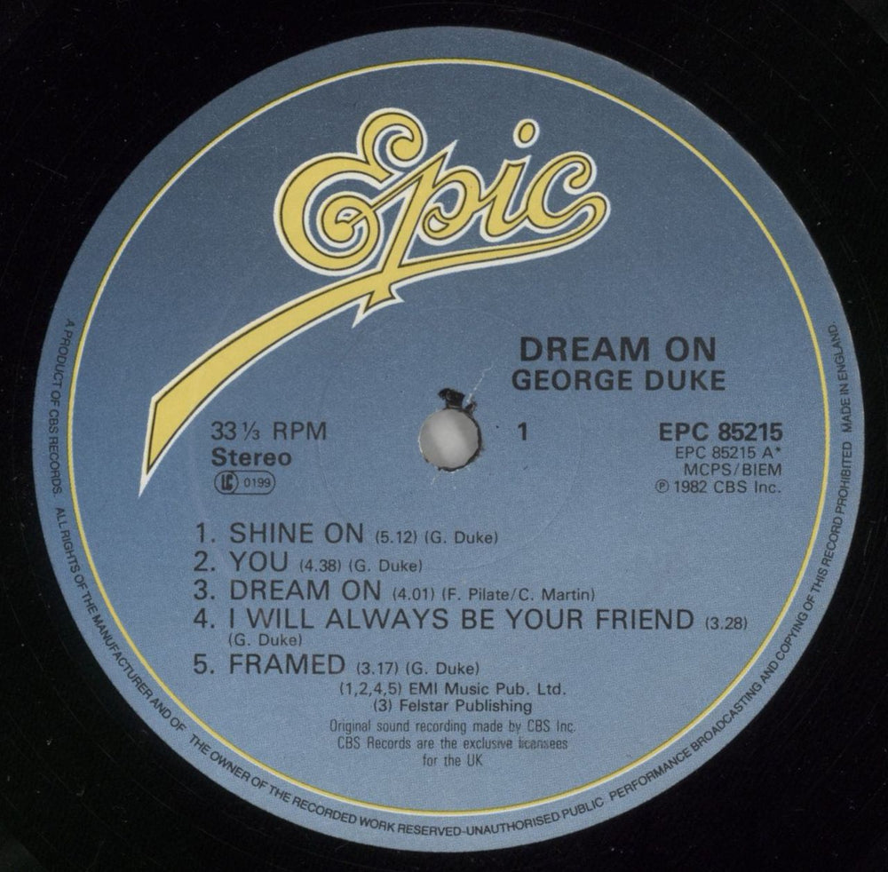 George Duke Dream On UK vinyl LP album (LP record) GA9LPDR723001