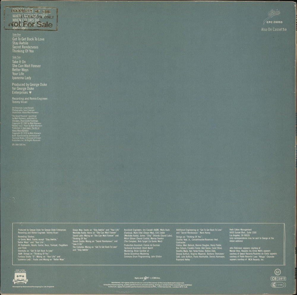 George Duke Rendezvous - Gold Stamp Dutch vinyl LP album (LP record)