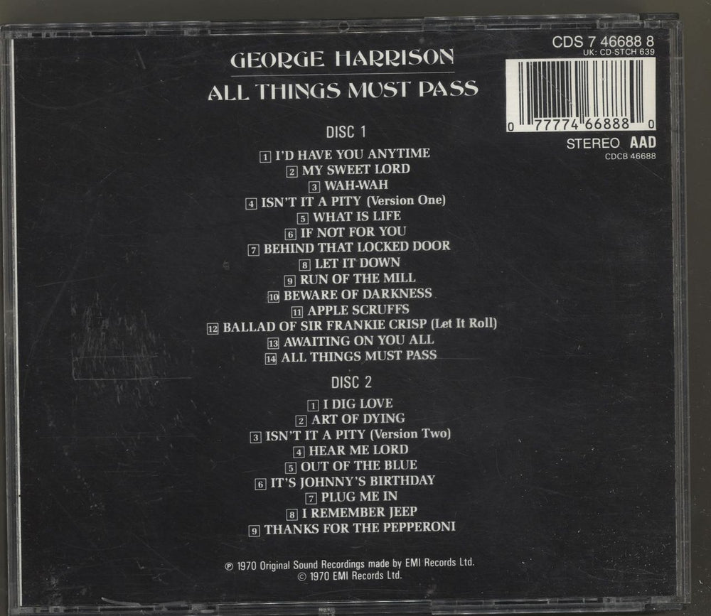 George Harrison All Things Must Pass UK 2 CD album set (Double CD) GHA2CAL665595