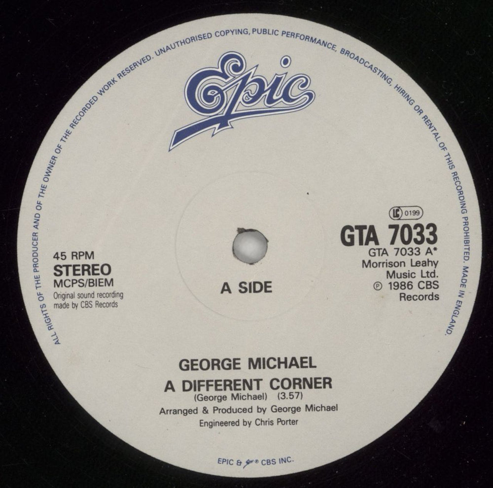 George Michael A Different Corner - Gatefold UK 12" vinyl single (12 inch record / Maxi-single) GEO12AD07333