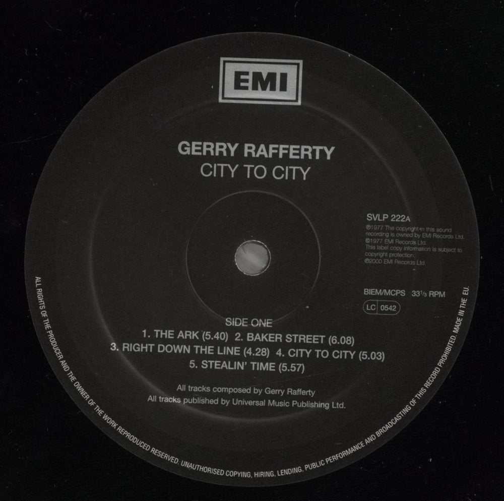 Gerry Rafferty City To City - 180gm UK vinyl LP album (LP record) GERLPCI876052