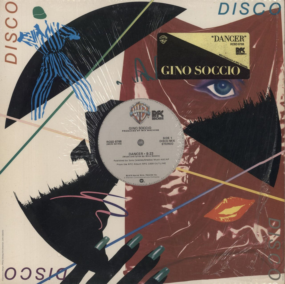 Gino Soccio Dancer - stickered shrink US 12" vinyl single (12 inch record / Maxi-single) RCSD8788