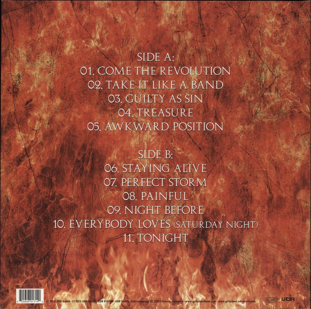 Girlschool Guilty As Sin - Red Vinyl German vinyl LP album (LP record) 825646017140