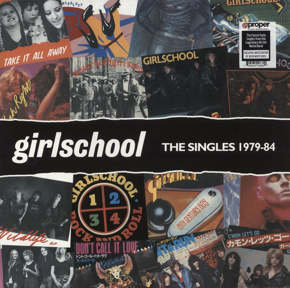 Girlschool The Singles 1979-84 - White Vinyl US vinyl LP album (LP record) RGM-0638