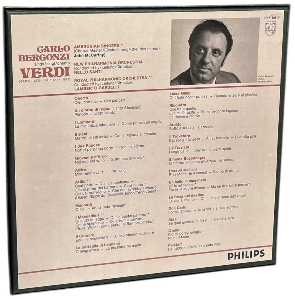 Giuseppe Verdi Carlo Bergonzi Chante Verdi - 31 Airs pour ténor Dutch Vinyl Box Set