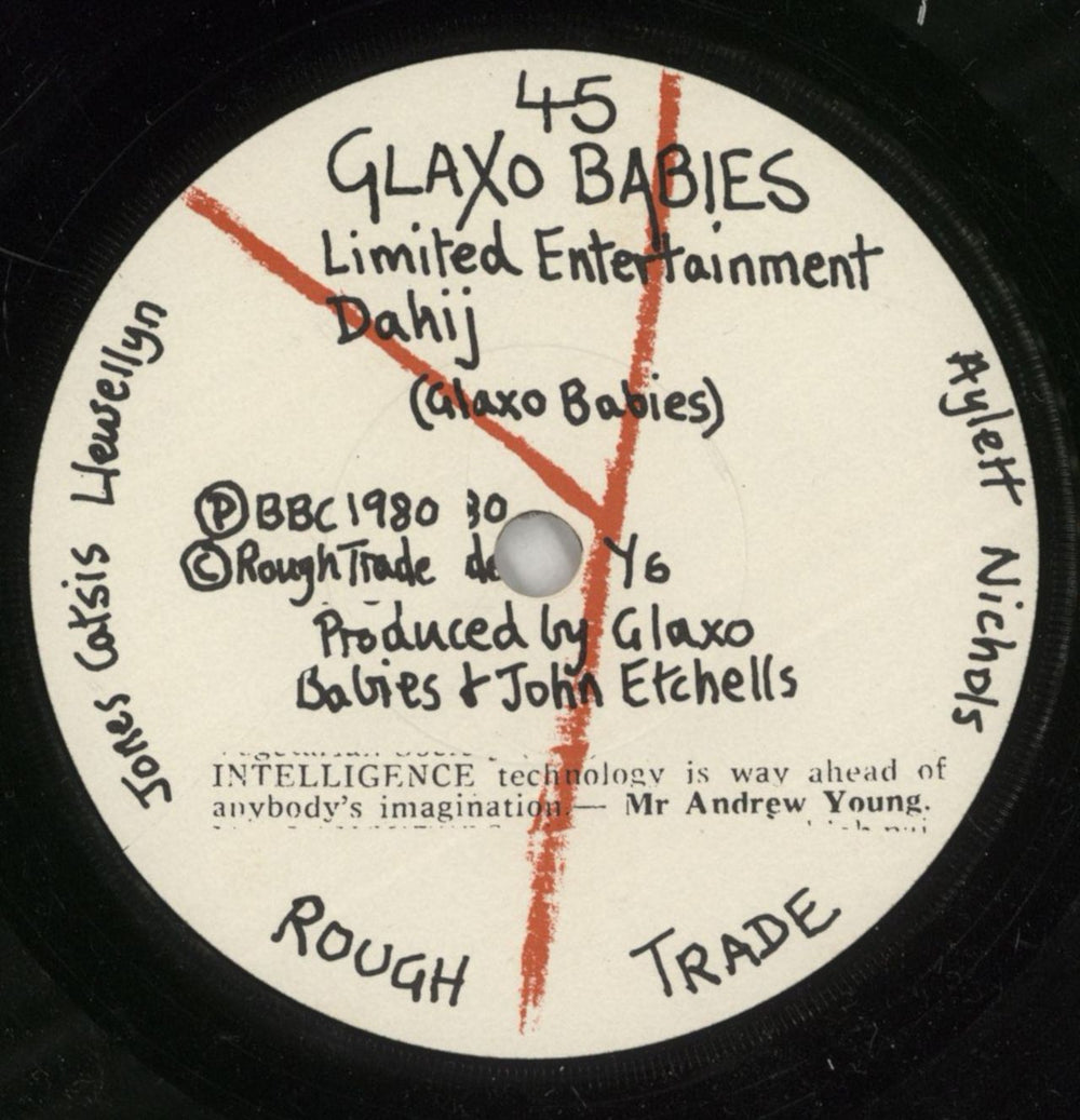 Glaxo Babies Limited Entertainment UK 7" vinyl single (7 inch record / 45) GXB07LI869791