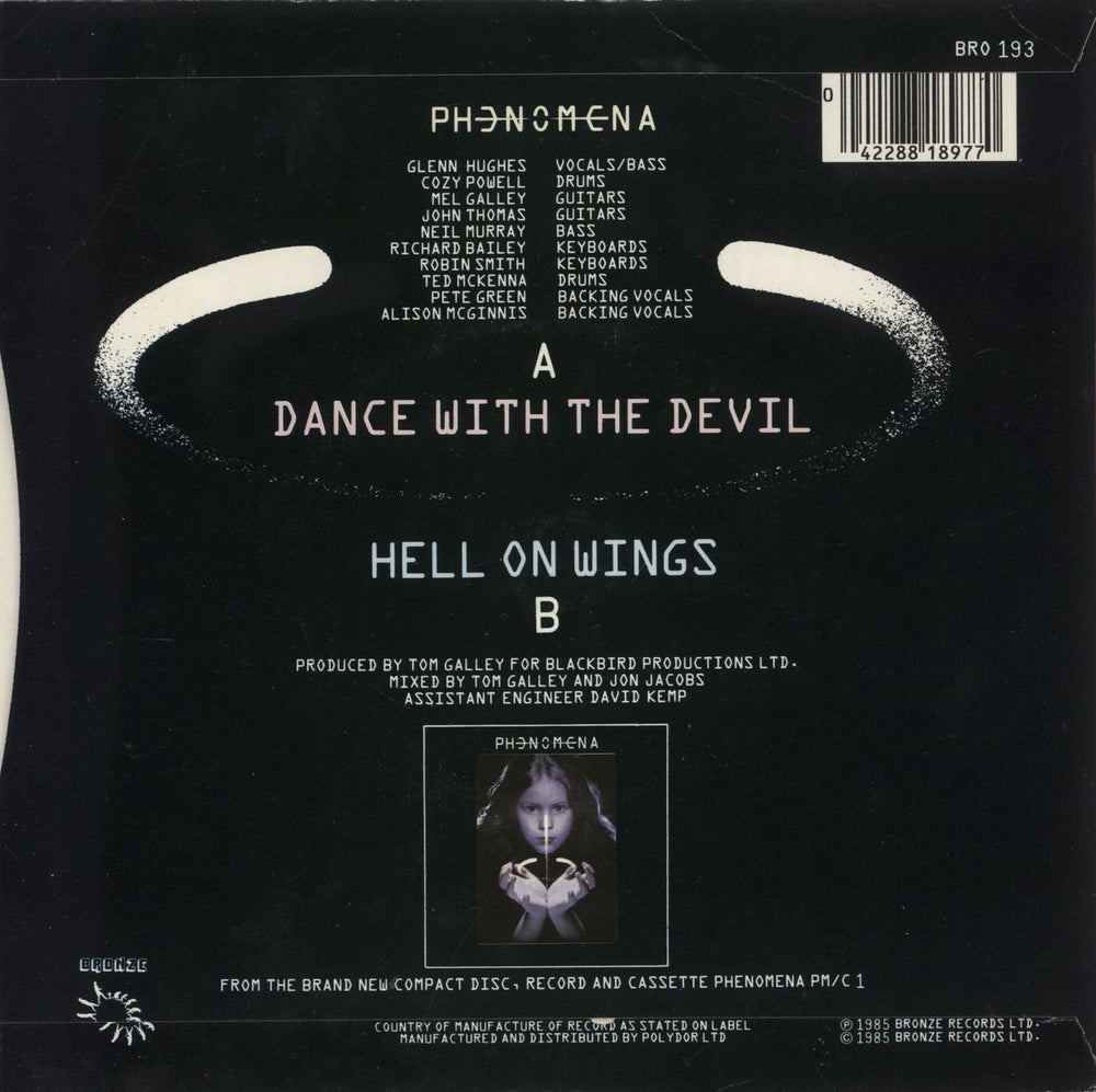 Glenn Hughes Dance With The Devil UK 7" vinyl single (7 inch record / 45) 042288189770