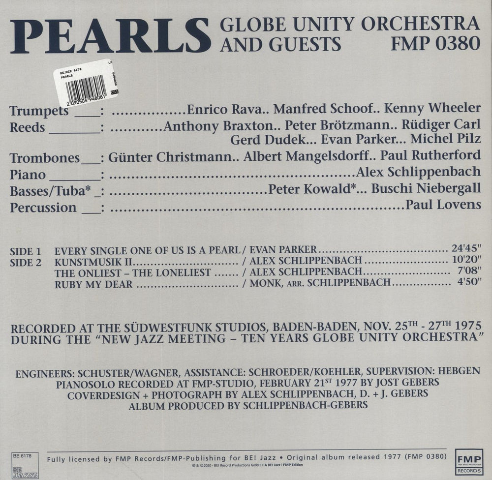 Globe Unity Pearls German vinyl LP album (LP record)