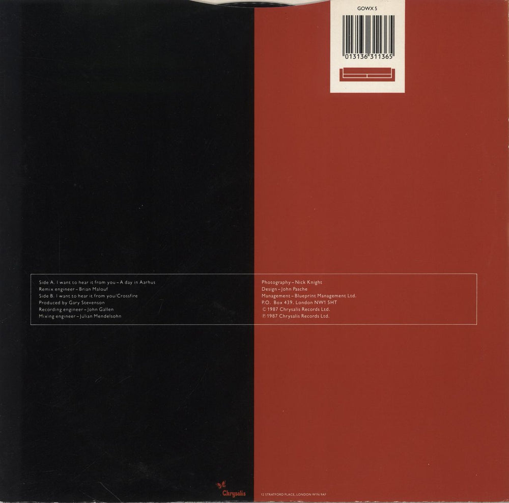 Go West I Want To Hear It From You (A Day In Aarhus) UK 12" vinyl single (12 inch record / Maxi-single) 5013136311365