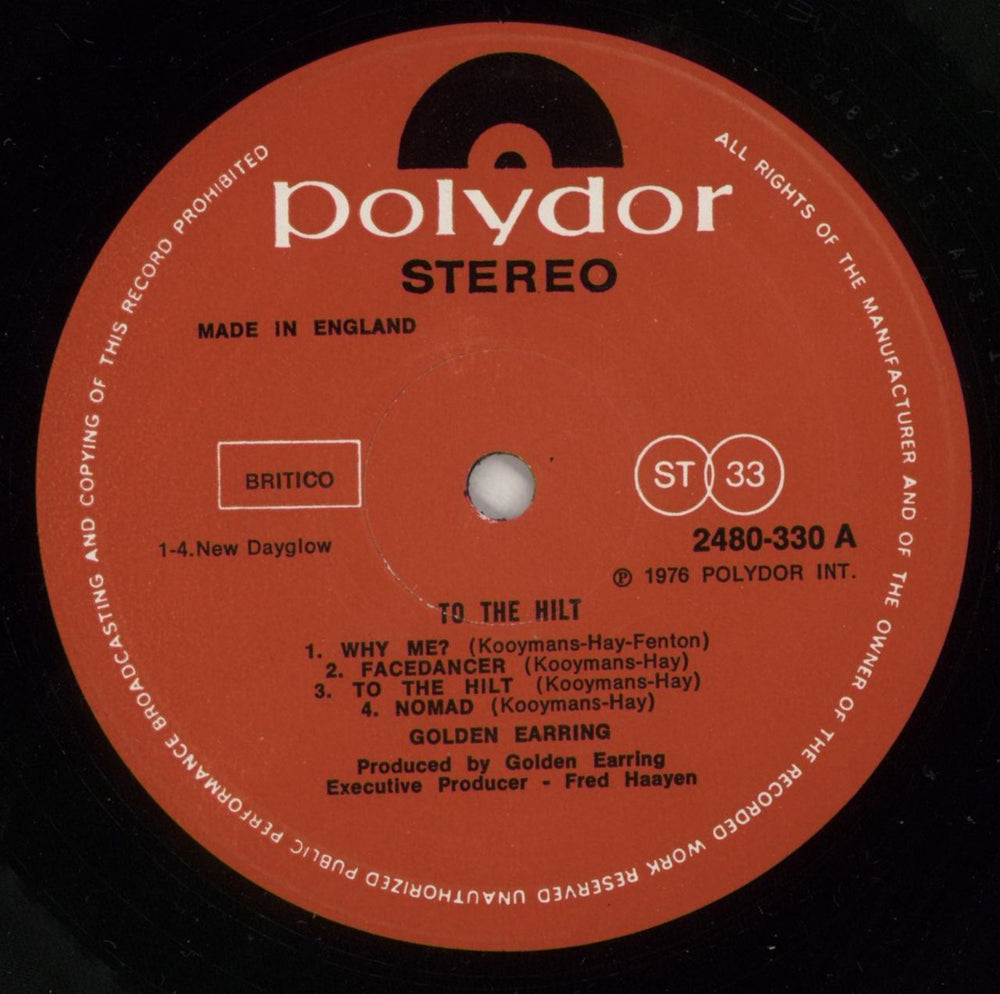 Golden Earring To The Hilt UK vinyl LP album (LP record) EARLPTO374278