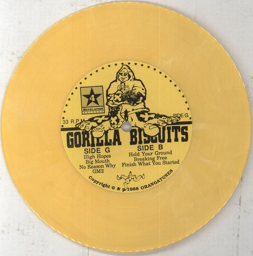 Gorilla Biscuits Gorilla Biscuits - 2nd - Banana Yellow Vinyl US 7" vinyl single (7 inch record / 45) IQ307GO851772