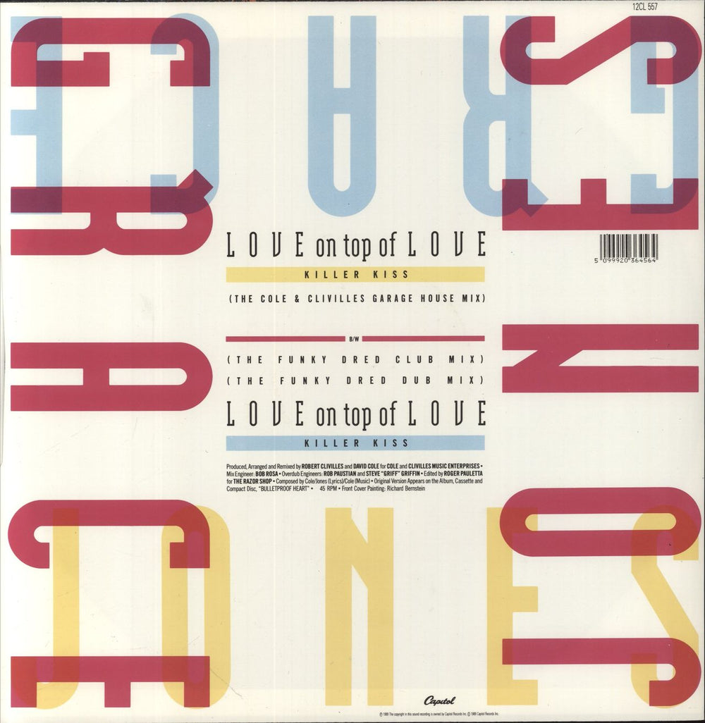 Grace Jones Love On Top Of Love UK 12" vinyl single (12 inch record / Maxi-single) 5099920364564