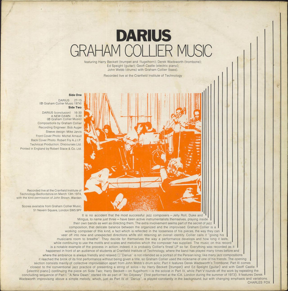 Graham Collier Darius - VG UK vinyl LP album (LP record)