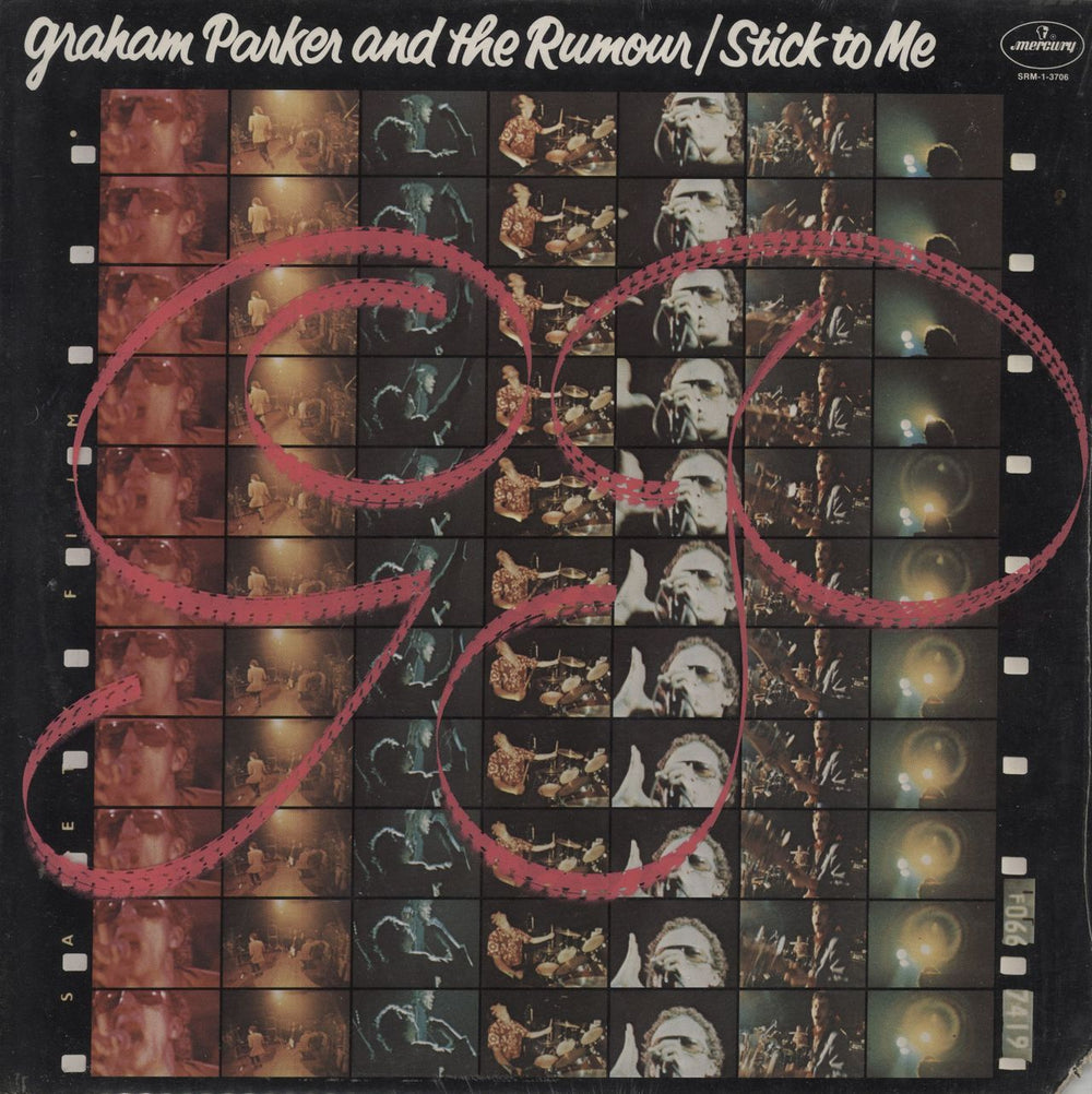 Graham Parker Stick To Me + Stickers + 'GP' PVC outer US vinyl LP album (LP record) SRM-1-3706