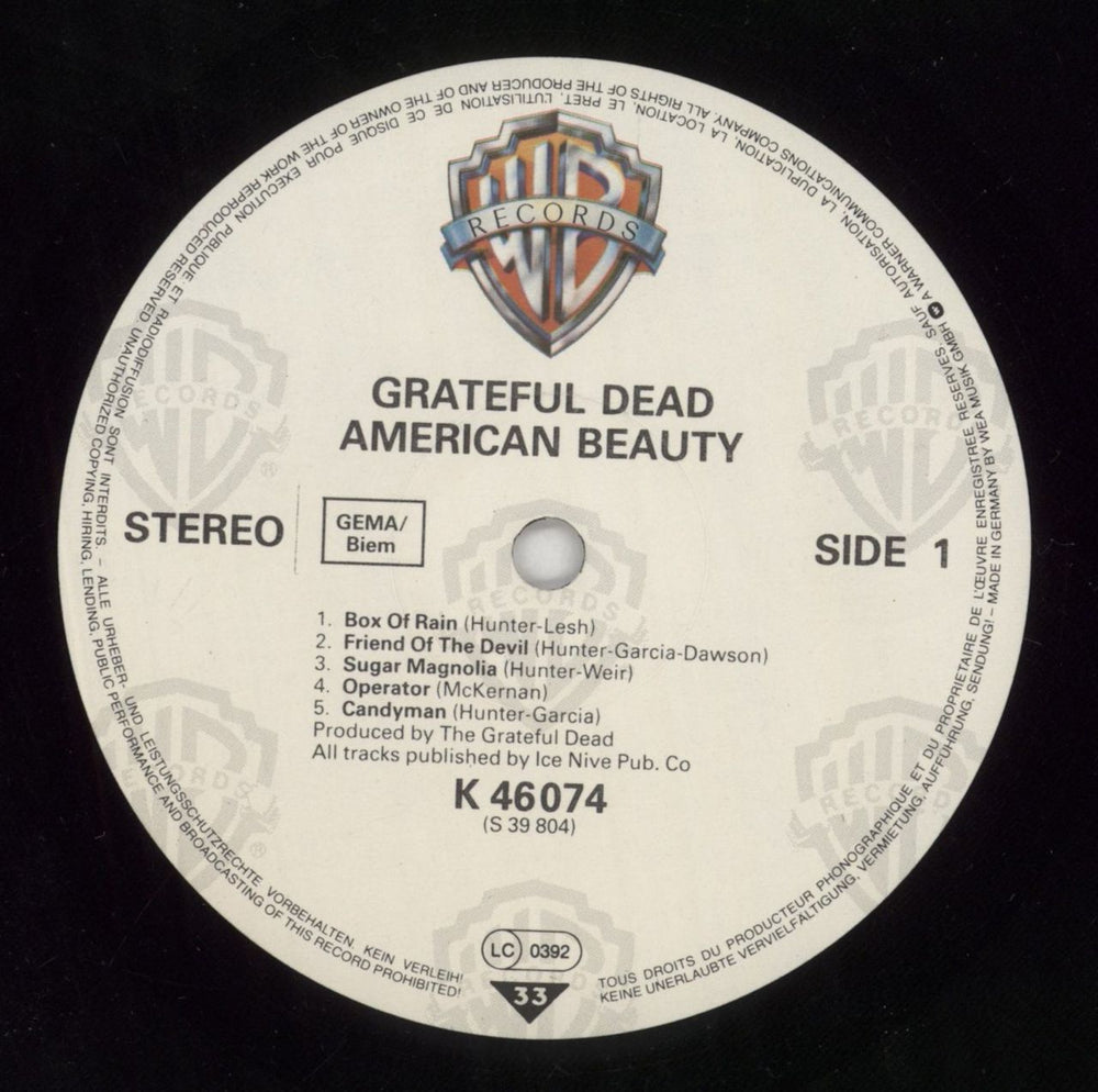 Grateful Dead American Beauty - Cream Label German vinyl LP album (LP record) GRDLPAM313987