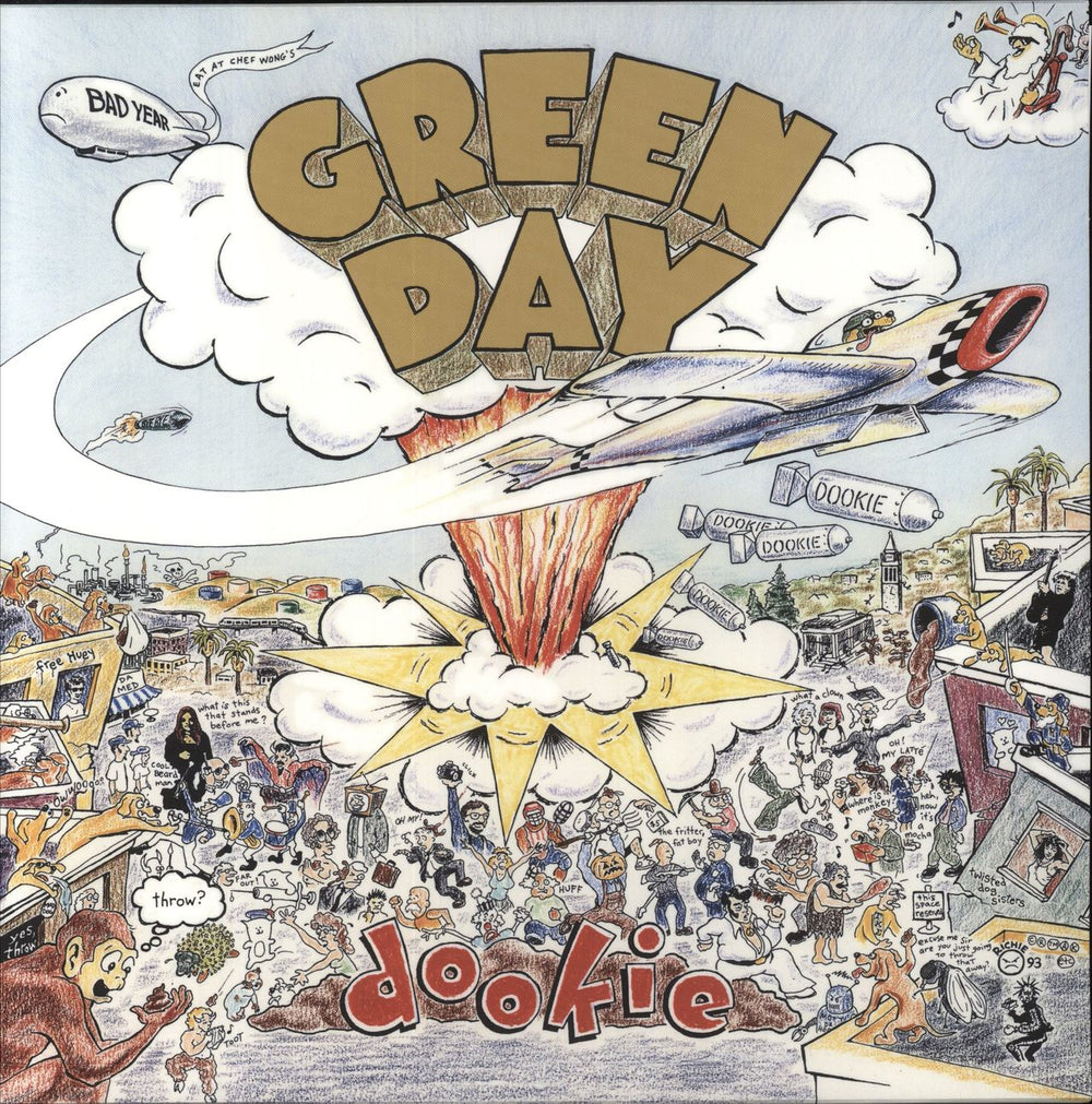 Green Day Dookie - Baby Blue Coloured Vinyl UK vinyl LP album (LP record) 093624850434