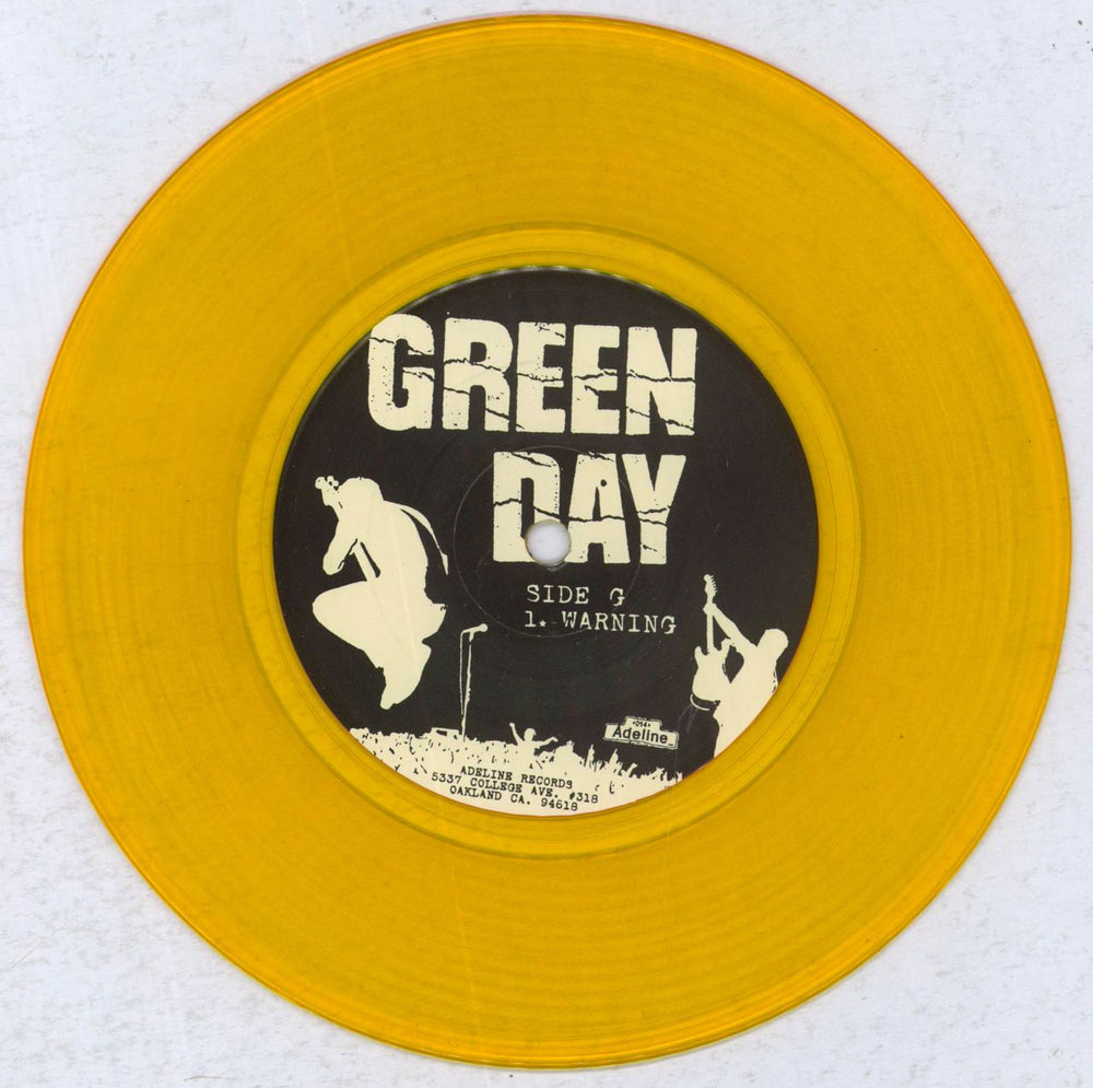 Green Day Warning - Yellow Vinyl UK 7" vinyl single (7 inch record / 45) GRN07WA832207