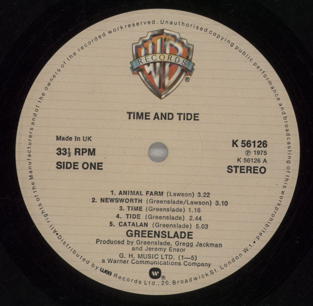 Greenslade Time And Tide - Cream Label UK vinyl LP album (LP record) GSDLPTI870820