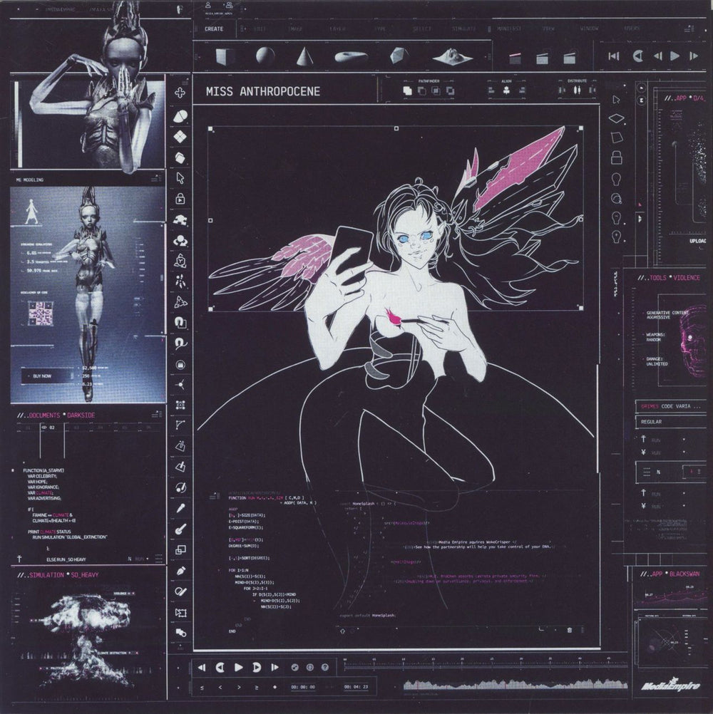 Grimes Miss Anthropocene UK vinyl LP album (LP record) 4AD0211LP