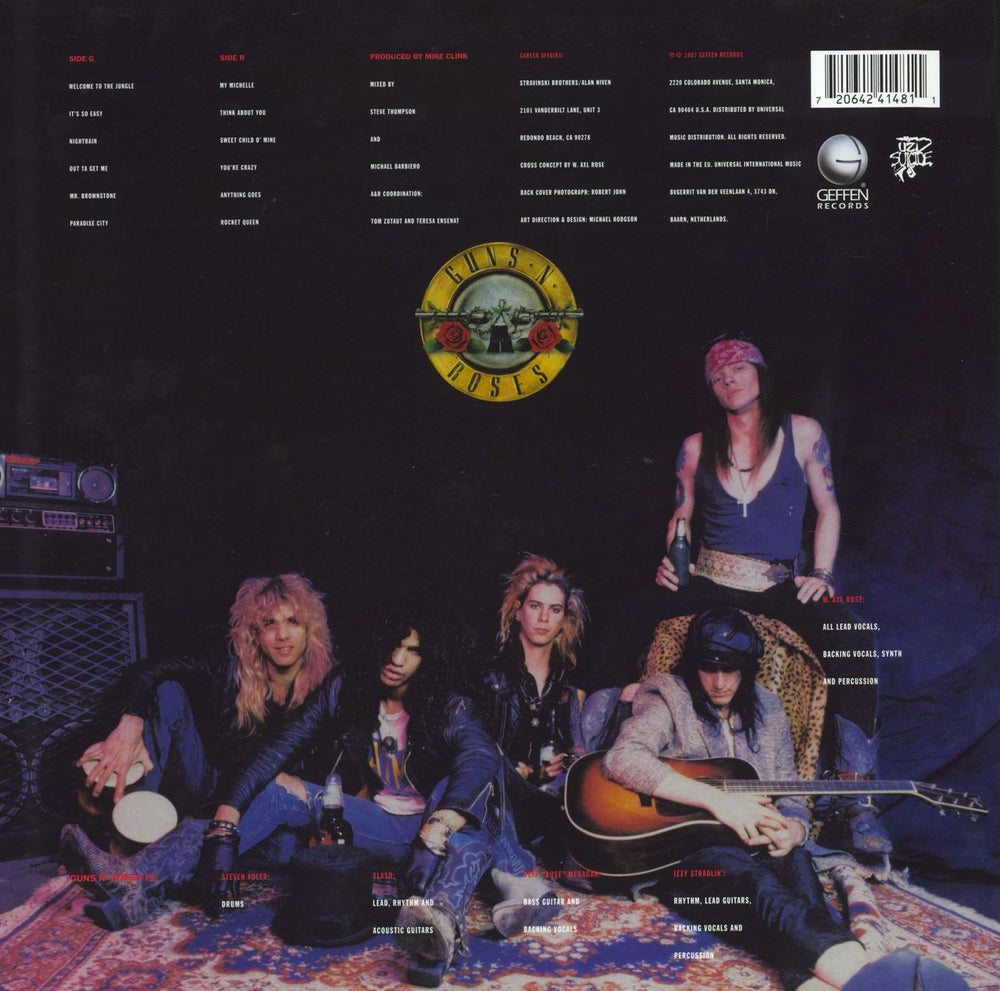 Guns N Roses Appetite For Destruction - 180gm - EX UK vinyl LP album (LP record) 720642414811